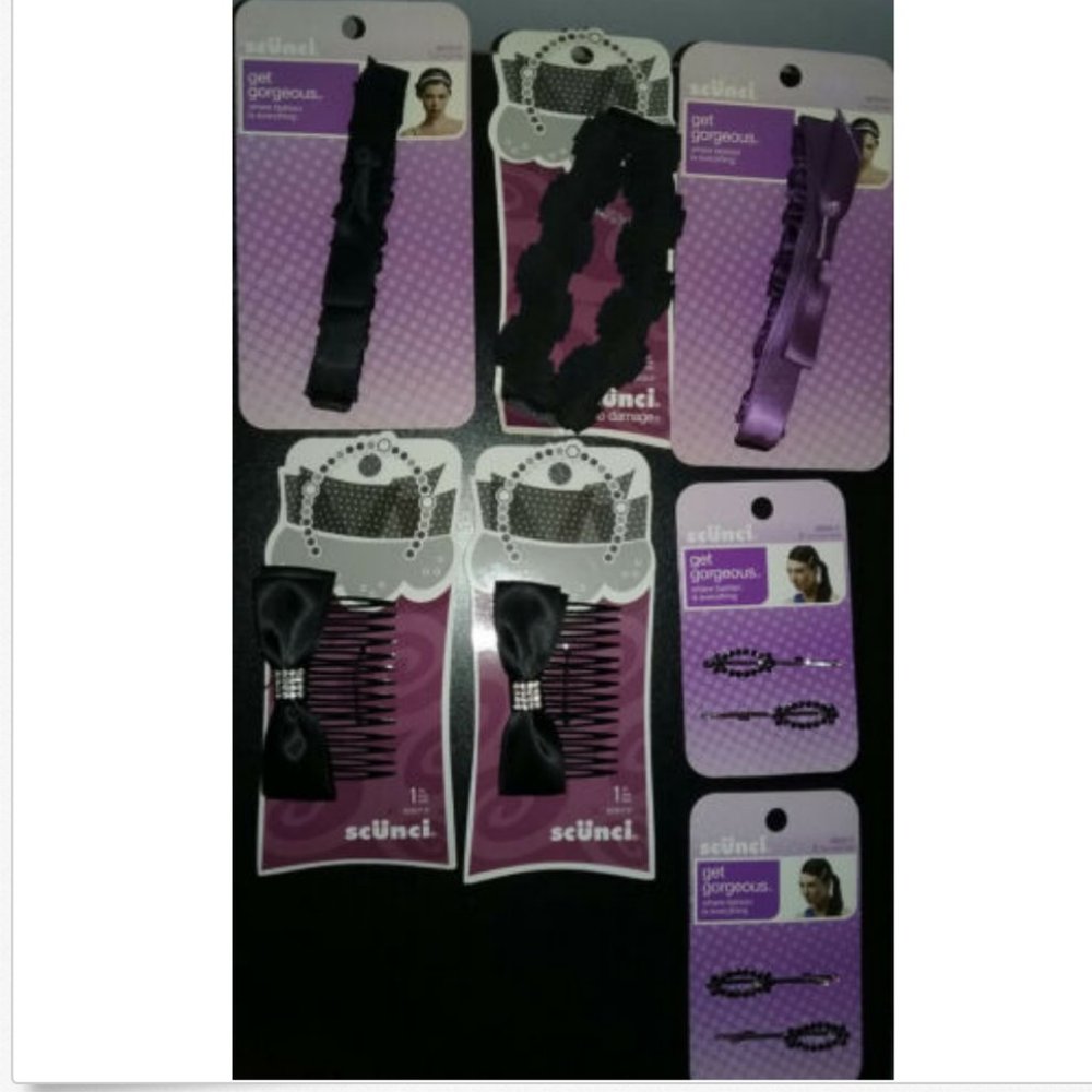New 7 Scunci Headbands, Barrettes, Combs Hair Acce